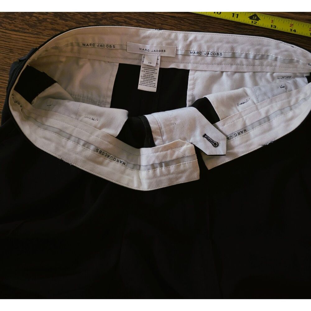 Marc Jacobs Designer Trousers Pants Black Cropped Tuxedo Trim Sz 10 Retail $495 - Picture 11 of 15